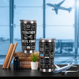 Pilot Gifts, Aviation Gifts, 20 Oz Pilot Tumbler with Brush & Straw, Gifts for Aviation Lovers, Pilot Cup, Airplane Gifts for Men, Gifts for Pilots, Birthday/Christmas/Holiday/Thanksgiving Gift