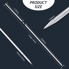 30 Pieces Kabob Skewers Stainless Steel BBQ Barbecue Skewers Flat 14 Inch Metal Stainless Steel Wide BBQ Skewers Set for Meat Shrimp Chicken Vegetable