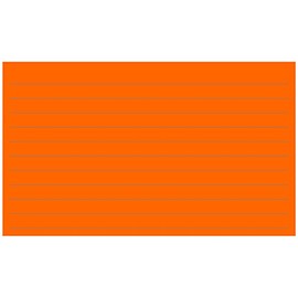 Colonial Cards: 150 Color Cardstock 3" x 5" Index Cards, Bright Orange, Lined Landscape Format
