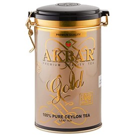Akbar Premium Quality Gold 100% Pure Ceylon Leaf Tea from Sri Lanka in Metal Can Gift Pack (450 grams)
