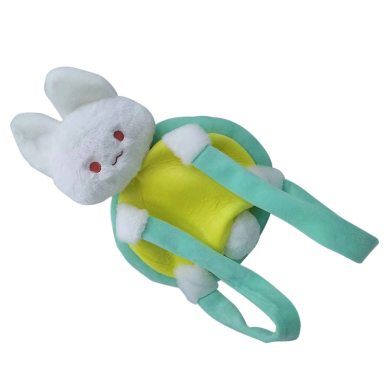 Rabbit Turtle Plush Backpack PP Cotton Short Plush Cartoon Perfect