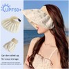 Sun Visor Hats for Women Wide Brim Straw Ponytail Summer