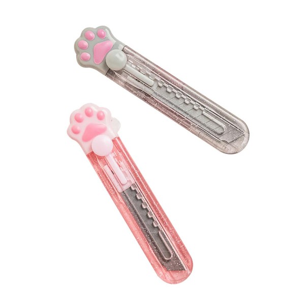 GSHLLO 2 Pcs Cat Paw Utility Knife Retractable Box Cutters