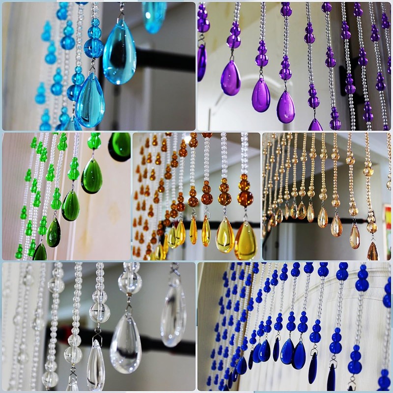 Rekelola Crystal Beaded Curtain for Doorways,Hanging Glass Door Beads Curtains