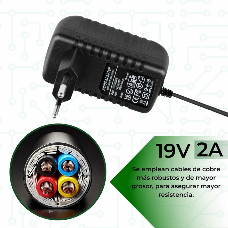 TECHZOCO Power Supply 19V 2A Power Supply 19V 2A Power