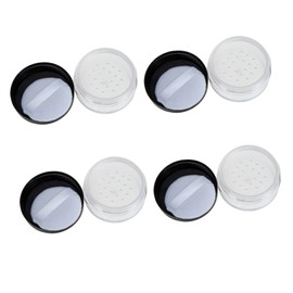 Baluue 4 Sets Loose Powder Containers with Portable Makeup Powder Case for Travel Office School Daily Use Chic Design Packing Mixing