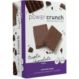 🟠 Nuevo Power Crunch TRIPLE CHOCOLATE Oblea Alta Proteína Barritas Energéticas 7oz (1 Caja)