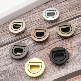 아연 합금 라운드 플러시 풀 링 핸들, 40mm, 숨겨진 매립형 가구 캐비닛 마운트 리프팅 [08 813 bright] Zinc Alloy Round Flush Pull Ring Handle, 40mm, Hidden Recessed Furniture Cabinet Mount Lift [08 813 bright]