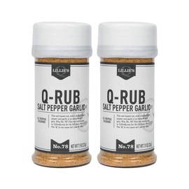 Lillie’s Q - Q-Rub BBQ Rub, Salt-Based BBQ Rub, All-Purpose Barbeque Rub, Garlic & Black Pepper, Perfect Barbeque Seasoning for Beef, Pork, Chicken, & Turkey (7.9 oz, 2-Pack)