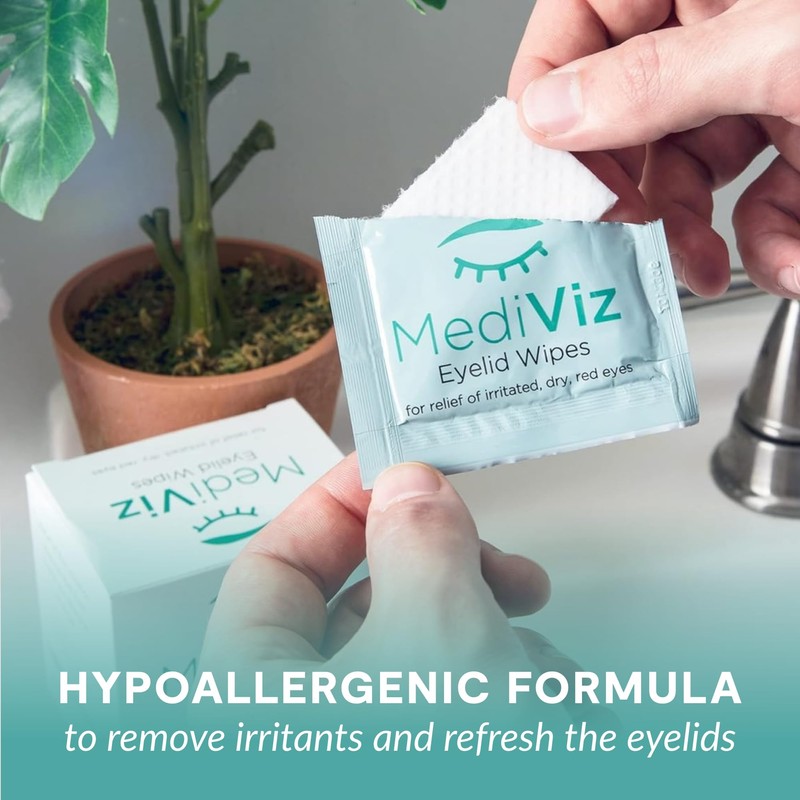 Eyelid Cleanser Wipes - 30 Single-Use Towelettes - Gentle, Hypoallergenic
