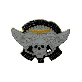 RIDE TO LIVE LIVE TO RIDE BIKER LAPEL PIN NEW