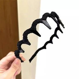 WENJESO Women's Wave Headband, High Top, Face Wash, Teeth, Fabric, Anti-Slip, Hair Clip, Set of 3, Made in Japan Exclusive - 3P