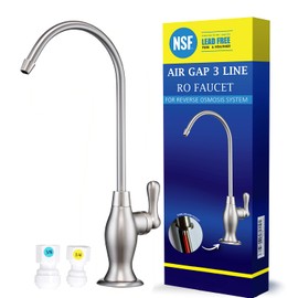 Air Gap 3 Line Lead-Free RO Faucet Drinking Water Filtration Reverse Osmosis Faucet (Brushed Nickel) NSF Certified