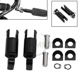 Unbranded Black Motorcycle Male Mount Foot Peg Extensions Bracket For Harley Touring Dyna