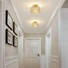 Gold Crystal Ceiling Light Fixture,Modern Semi Flush Mount Ceiling Lighting