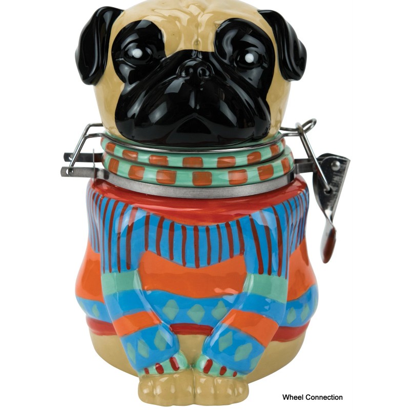 Boston Warehouse Pugley Sweater Hinged Ceramic Jar Quality Culinary Container