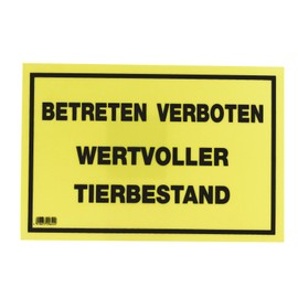 Kerbl Warning Sign 20 x 30 cm, Betreten verboten - Wertv. Tierbestand