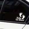 033W BABY FEET ON BOARD Funny Car Sticker Van Window Bumper Vinyl Decal