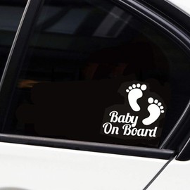 033W BABY FEET ON BOARD Funny Car Sticker Van Window Bumper Vinyl Decal