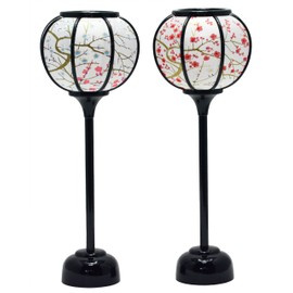 Yukidong Red and White Plum 9.4 inches (24 cm), LED Cordless, Height 9.4 inches (24 cm), No. 9
