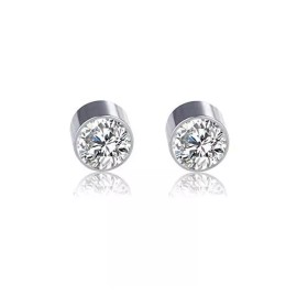 Luxe Modz Earrings Magnetic with Prong Set Cubic Zirconia 6mm or 5mm- Sold as a Pair