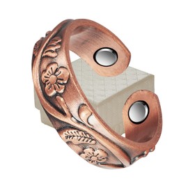 4 Strong Magnetic Arthritis Magnetic Therapy Copper Rings for Men and Women, Effectively Relieve Arthritis and Finger Pain, Have Light Effects on Rheumatism and Lymphatic Drainage (3500 Gauss)