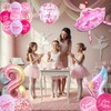 Palloncino decorativo per 8° compleanno, motivo: ballerina, rosa, con numero