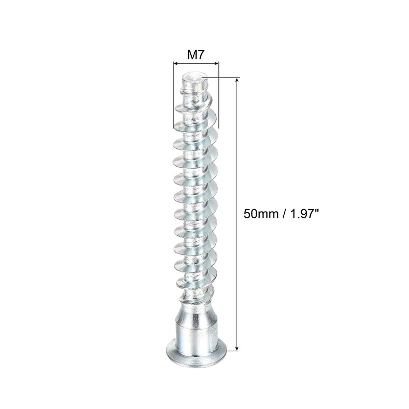 sourcing map 20Pcs M7x50mm Hex Socket Countersunk Head Self Tapping