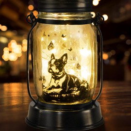 Boston Terrier Gifts for Women/Men Boston Terrier Solar Lanterns Mom Birthday Dog Lovers Lantern Pet loss Dog Memorial Lights Solar Garden Decoration for Yard, Patio,Backyard,Porch Torches Light
