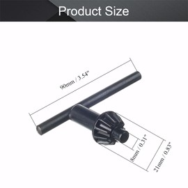 Utoolmart Chuck Key 8mm Pilot 11 Teeth for 3-16mm Drill Chuck Black 1Pcs
