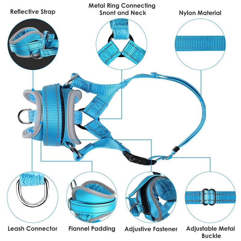 Nasjac Soft Nylon Muzzle for Dogs - Adjustable Dog Mouth