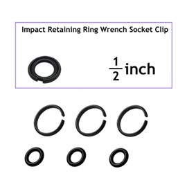 TALSWIF (3+3Sets) 1/2” and 3/8" Impact Retaining Ring Clip Impact Friction Ring with O-Ring for Electric/Pneumatic Type Impact Wrench, Retainer Ring Anvil Install Tool Included