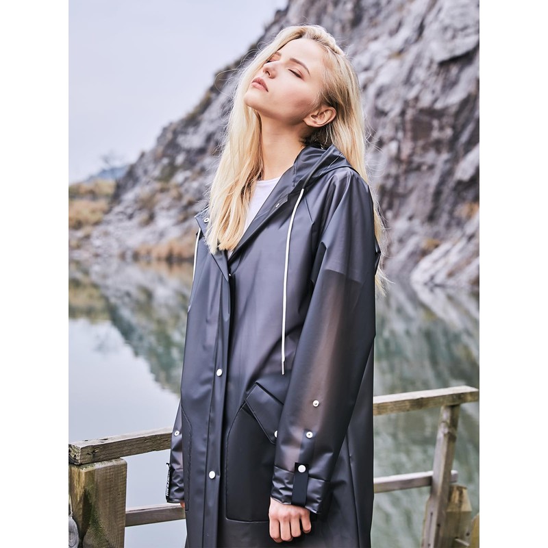L-Rain TPU Clear Rain Coat for Women - Waterproof Packable
