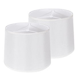 GIGIVOSHA Lamp Shades Set of 2 - Drum Lampshades 11.4" x 12.9" x 9.8" Inches, Fabric Medium Replacement Lampshades for Table Lamp, Floor Lamp, Assembly Required, Spider,Linen