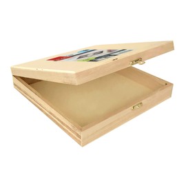 Plaid Cigar Box Wood Surface, 8.53&quot X 8.13&quot X 1.75&quot