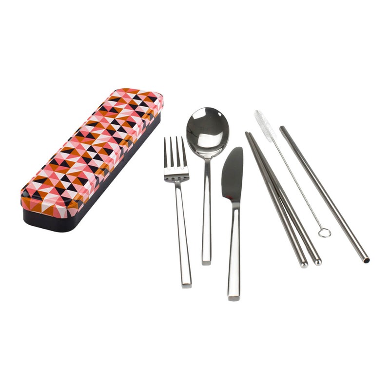Retro Kitchen Carry Your Cutlery - Geometric, 1 Set