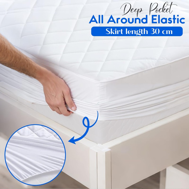 Ethereal Luxuries Quilted Mattress Protector King Size Hypoallergenic and Breathable