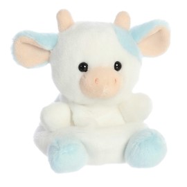 Aurora® Adorable Palm Pals™ Skyla Blueberry Cow™ Stuffed Animal - Fun Collectible Plush for Kids and Adult Collectors - Perfect for Decorating Rooms and Birthday Gifts - Blue 4.5 Inches