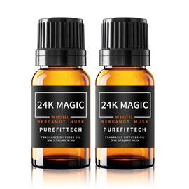 Hotel Diffuser Oil 24K Magic Inspired by The W Hotel Scent, Hotel Essential Oils for Home, Office, Spa,2Pack 10mL*2, 0.34fl oz Hotel Collection Diffuser Oil for Diffusers & Humidifiers，Made in USA