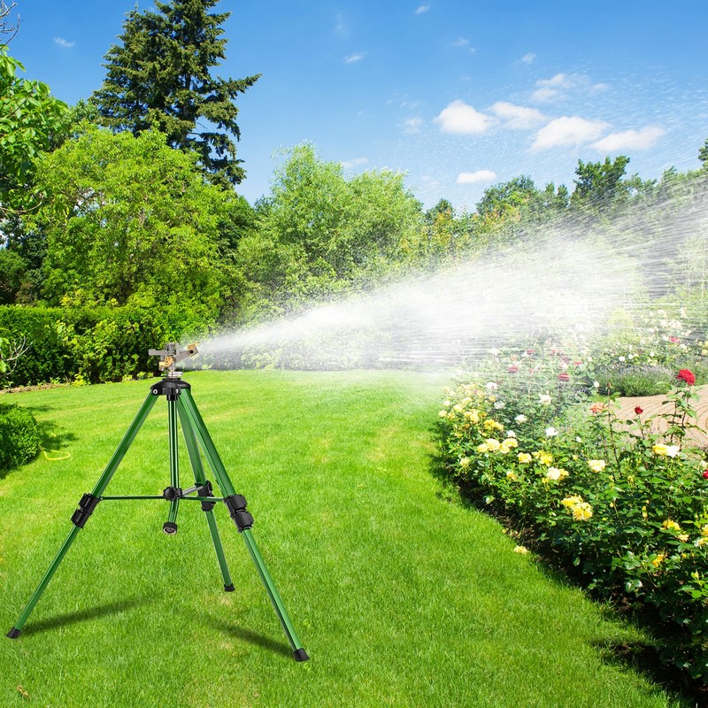 Pattiumo Sprinklers for Yard, 360° Tripod Sprinklers for Yard Large