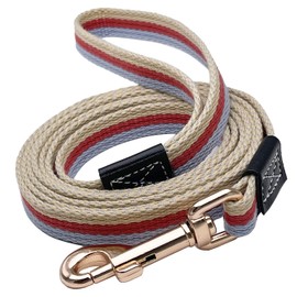 Shorven Soft Cotton Web Dog Leash Basic Training Walking Lead, 15FT Long, 0.6 Inch Wide Red