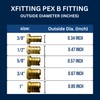 XFITTING 1/2 Inch Pex x 1/2 Inch PB (polybutylene) Slicing