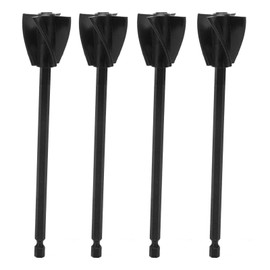 Paint Mixer Drill Attachment 4Pcs Resin Mixer Paddles Strong Uniform Mixing 5 Edges Reusable Paint Mixer Drill Attachment 14in Hex Shank (Black)