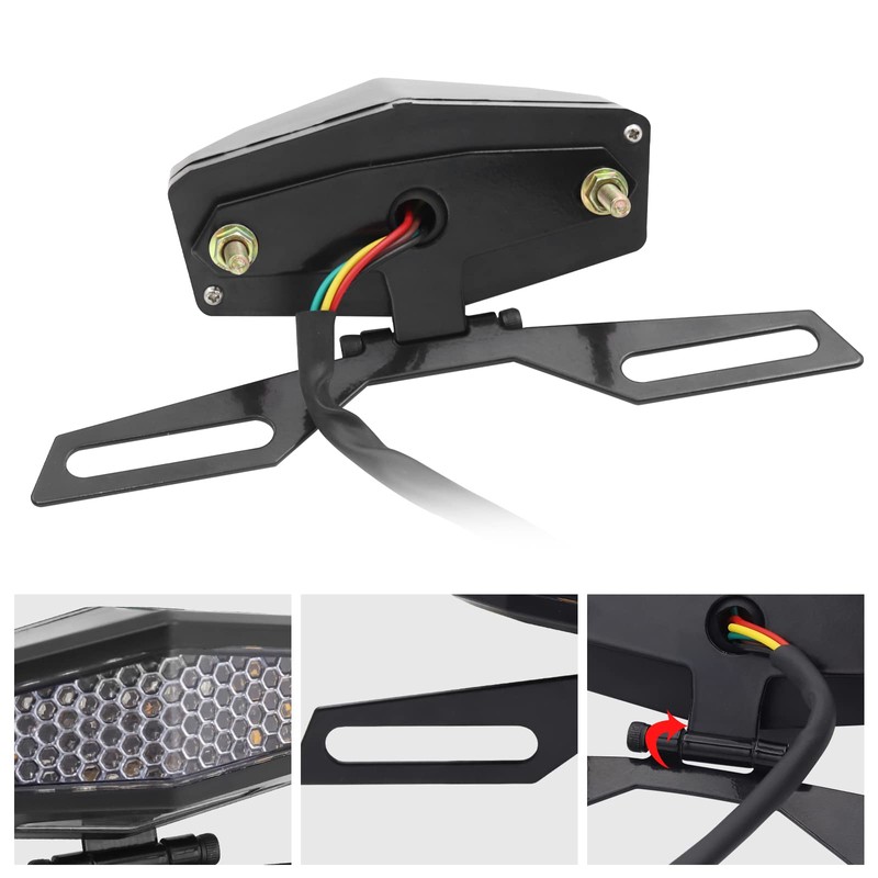 Aoling Motorcycle Tail Lamp 12V Small Turn Signal License Plate