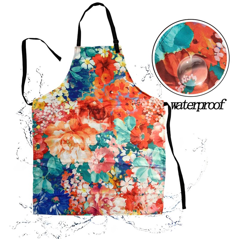 Adjustable Waterproof Apron,Sosolong Apron with 2 Pockets Cooking Kitchen Aprons