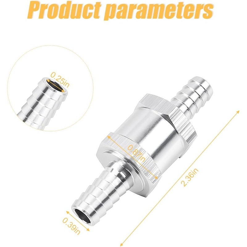 DAVRPES 10mm 3/8" Fuel Check Valve One Way Inline Non
