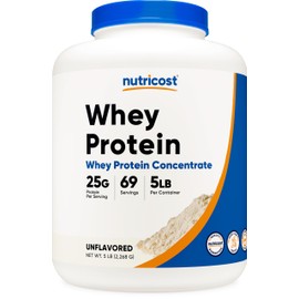 Nutricost Whey Protein Powder, Unflavored, 5 pounds - from Whey Protein Concentrate