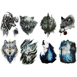 SG004 Tiger Wolf Tattoo Stickers Set, set293,