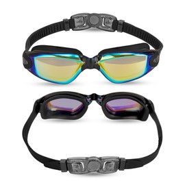 Careula Kids Swim Goggles, 2 Pack Swimming Goggles for Kids Anti-Fog UV Protection Goggles Child Boys Girls 6-14