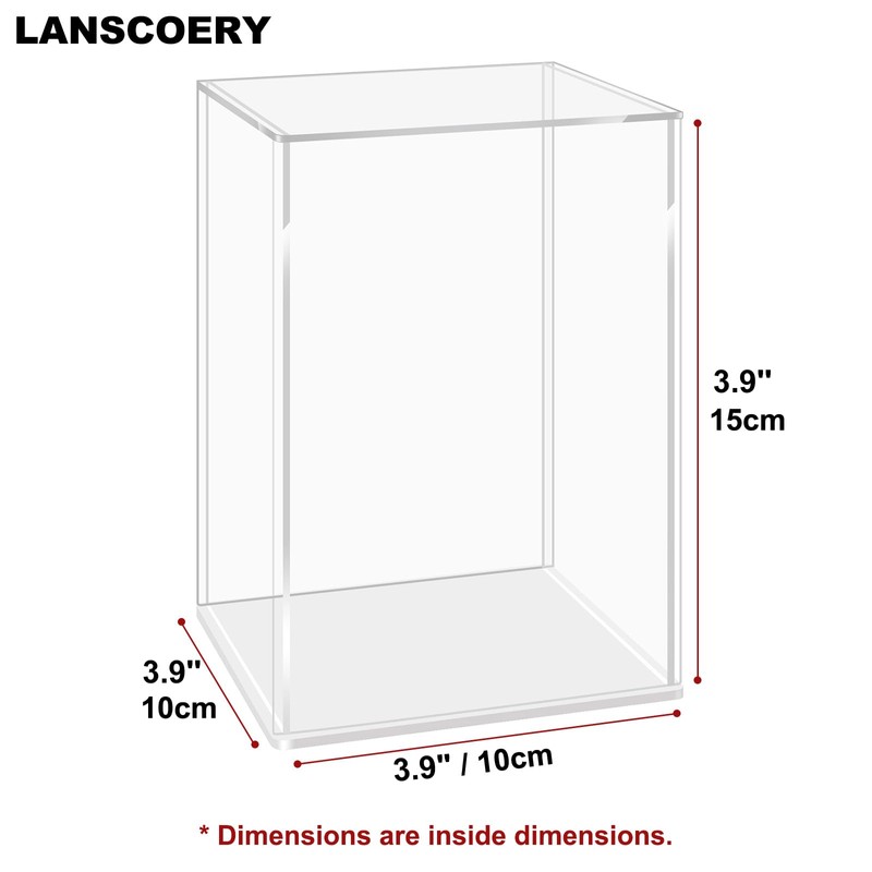 Small Acrylic Display Case for Mini Figures, 3.9x3.9x5.9 in